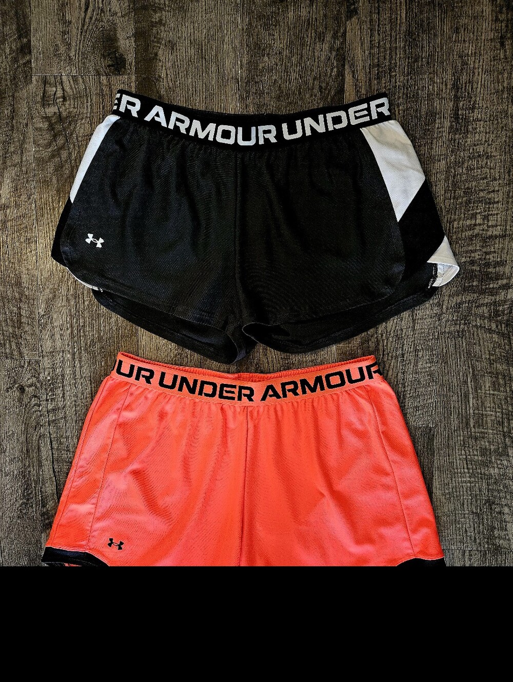 EUC Under Armour Bundle Of #2 Gray & Wht And Bright Neon Orange & Blk Both Sz L - Picture 3 of 7